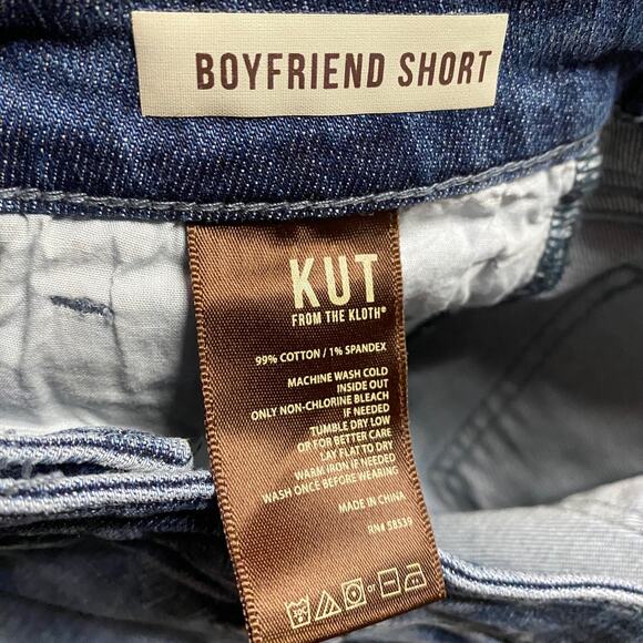 Kut From The Kloth Blue Denim Cuffed Boyfriend Jean Shorts Women's Size 2 - Picture 6 of 6
